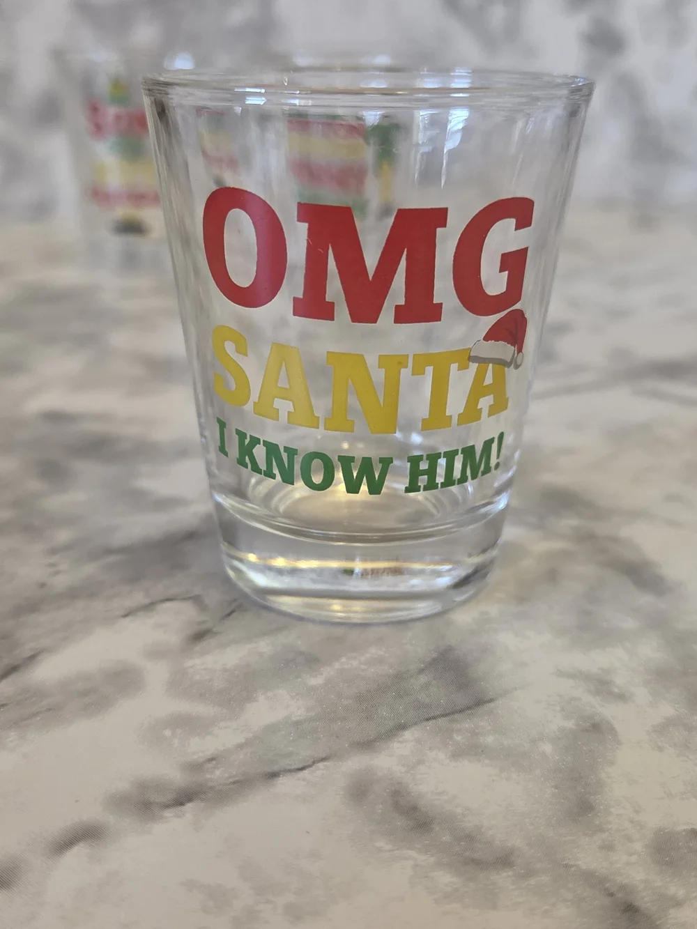 Holiday Novelty ELF Quotes Shot Glass Set - Green/Red/Yellow Festive Set Of 4